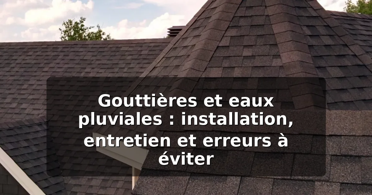 Gouttières : installation, entretien et erreurs à éviter (2026) — illustration