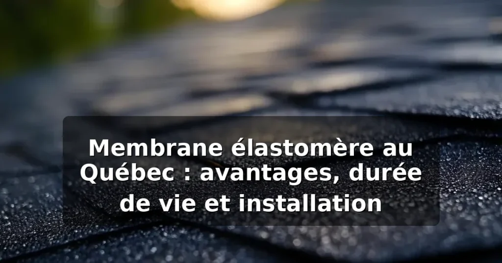 Membrane élastomère au Québec : avantages, durée de vie et installation 1 Membrane élastomère toiture Québec — illustration