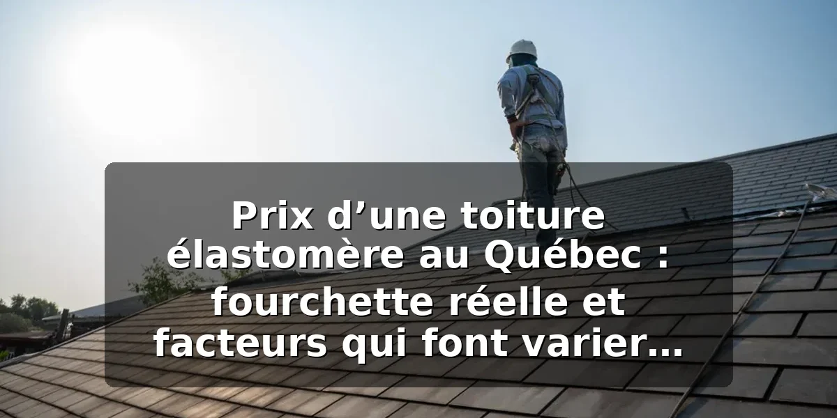 Prix toiture élastomère Québec 2026 : coût réel au pi² Prix toiture élastomère Québec 2026 — illustration