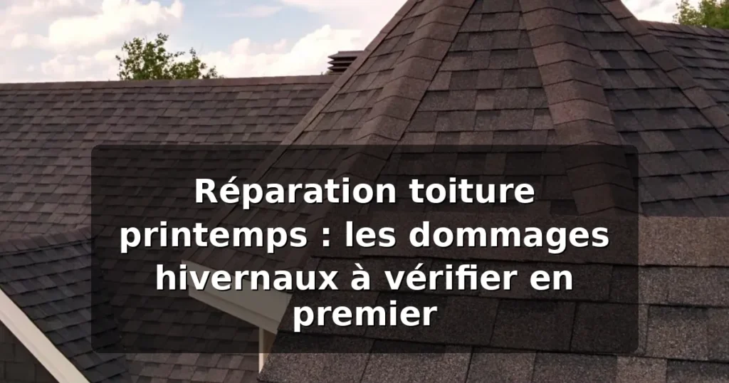 Réparation toiture printemps : les dommages hivernaux à vérifier en premier 1 Réparation toiture printemps : dommages hivernaux à vérifier — illustration